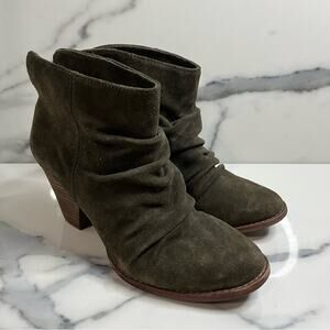 Splendid | Women's Green Leather Festival Chucky Heel Ankle Boot Sz 7.5